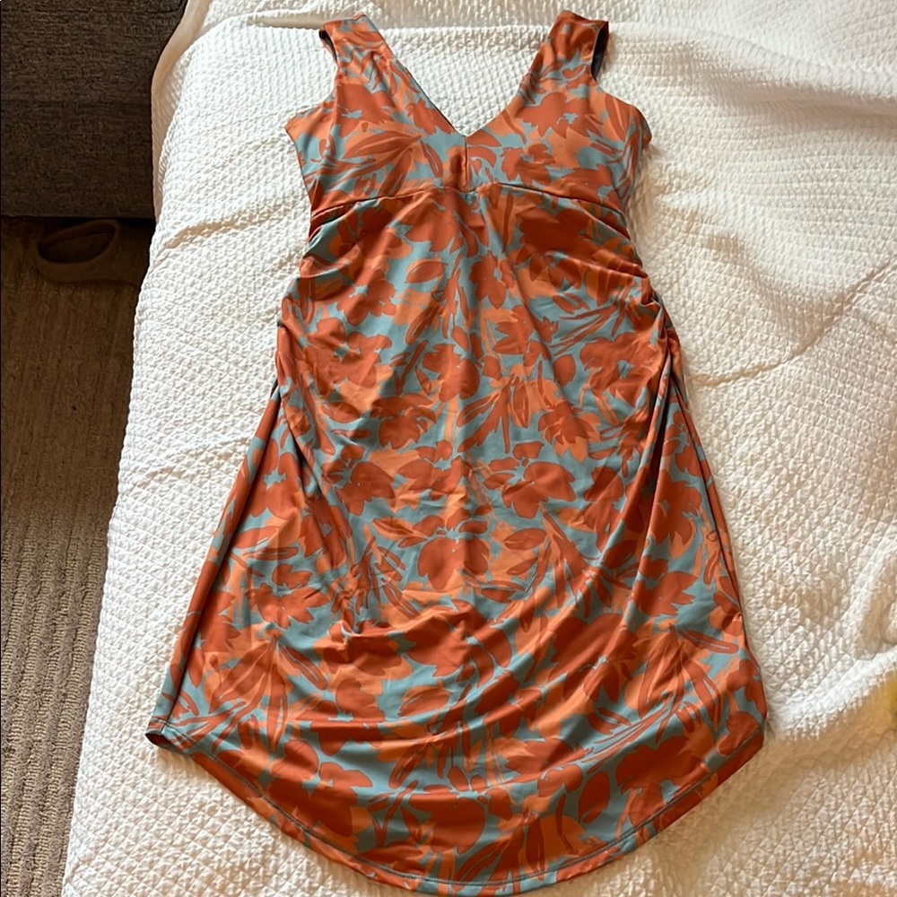 Floral Orange and Blue Prana Dress